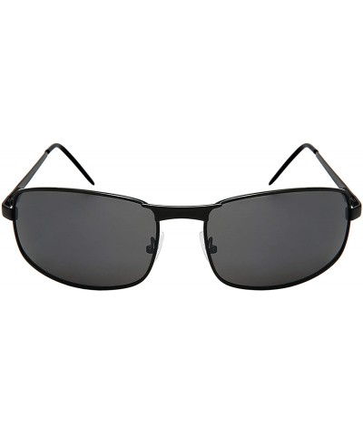 Rectangular Aviator BG20044S FM 1 BLK - Black Frame/Grey Flash Mirrored Lens - C911KBPUI21 $8.04