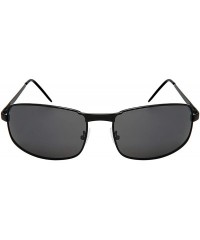 Rectangular Aviator BG20044S FM 1 BLK - Black Frame/Grey Flash Mirrored Lens - C911KBPUI21 $8.04