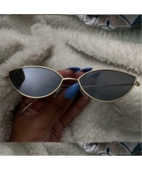 Oversized Metal Frame Women Cat Eye Sunglasses Cute Sexy Summer Retro Small Black Red Cateye Sun Glasses UV400 - Yellow - CR1...