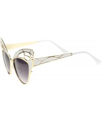 Butterfly Womens High Fashion Metal Cutout Oversize Butterfly Sunglasses 55mm - White-gold / Lavender - CG12I21ROGN $12.50