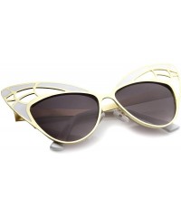 Butterfly Womens High Fashion Metal Cutout Oversize Butterfly Sunglasses 55mm - White-gold / Lavender - CG12I21ROGN $12.50