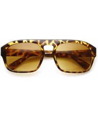 Aviator Retro Fashion Keyhole Bridge Bold Frame Flat Top Aviator Sunglasses (Tortoise) - C511ENT2P09 $11.19