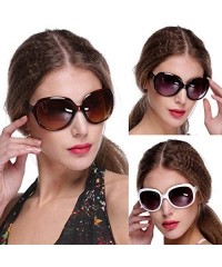 Oversized Women's Retro Vintage Style Shades Fashion Oversized Sunglasses Outdoor Driving Eyewear Glasses - Black - C918U3CRK...