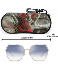 Aviator Sunglasses Case Cardinal Perched On A Frozen Branch Light Neoprene Zipper Eyeglass Case for Women Men Travel - CA199U...