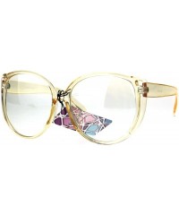 Butterfly Womens Ironic Granny Thick Plastic Butterfly Clear Lens Eye Glasses - Yellow - C2182K0KU05 $12.23