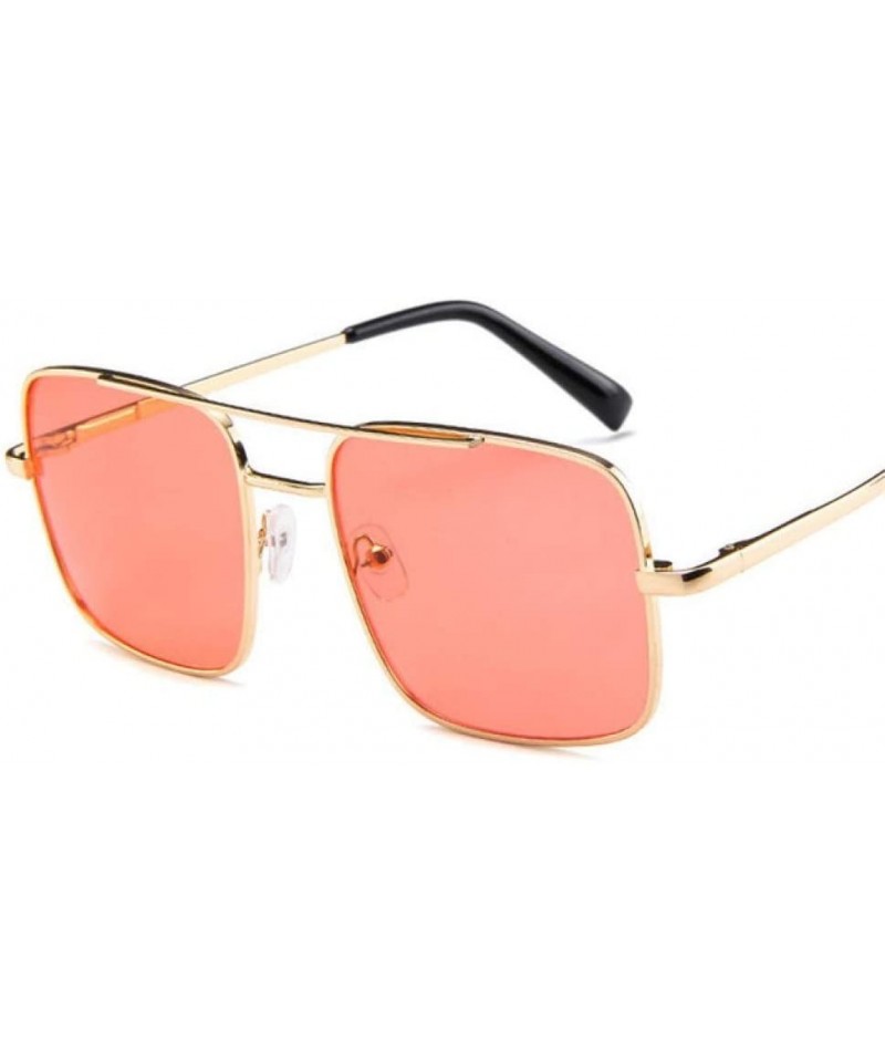 Square Pilot Sunglasses Men Driving Luxury for Women Metal Designer Cool  Shades Mirror Classic (Color 7) - 7 - C91997KUGSY
