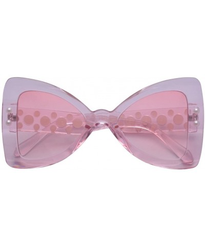 Butterfly Women's Oversize Large Bow Tie Shape Tinted Lens Butterfly Sunglasses - Pink - CW1898Z8SI9 $12.16