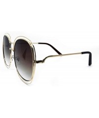 Sport 562 Premium Oversized XXL Aviator True Oversize Huge Round Fashion Sunglass Womens - Brown - CZ18I62ZC4Q $17.86