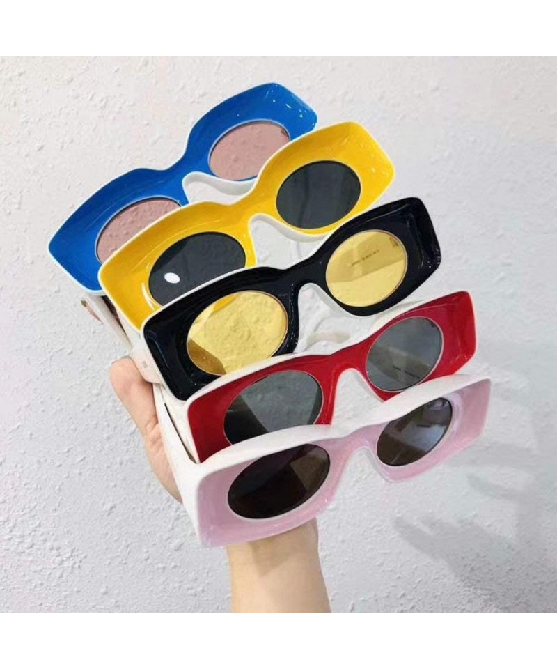 Retro Square Sunglasses for Women Men Small Frame Rectangle