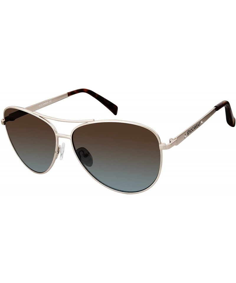 Aviator Women's R685 Metal Aviator Sunglasses with 100% UV Protection - 62 mm - Gold - C8180SRUYQQ $35.81