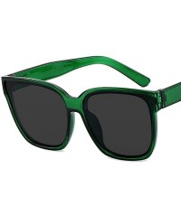 Square Unisex Sunglasses Fashion Bright Black Grey Drive Holiday Square Non-Polarized UV400 - Green Grey - CL18RI0SE4L $8.45