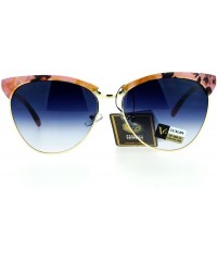 Butterfly Womens Luxury Fashion Butterfly Half Rim Floral Print Sunglasses - Pink - CQ12HVJAKBR $11.22