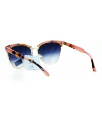 Butterfly Womens Luxury Fashion Butterfly Half Rim Floral Print Sunglasses - Pink - CQ12HVJAKBR $11.22