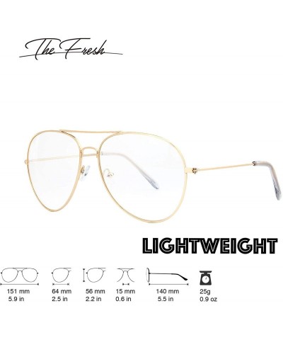 Oversized Classic Aviator Frame Light Color Lens XL Oversized Sunglasses Gift Box - 11-gold - CX1867DLE0T $15.14