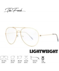 Oversized Classic Aviator Frame Light Color Lens XL Oversized Sunglasses Gift Box - 11-gold - CX1867DLE0T $15.14