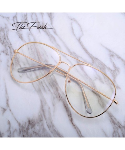 Oversized Classic Aviator Frame Light Color Lens XL Oversized Sunglasses Gift Box - 11-gold - CX1867DLE0T $15.14