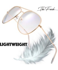 Oversized Classic Aviator Frame Light Color Lens XL Oversized Sunglasses Gift Box - 11-gold - CX1867DLE0T $15.14