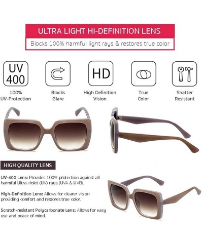 Oversized Classic Women Sunglasses (2 Pack) with Gradient UV400 Lenses for Driving & Outdoors - CM190C7Q4YT $19.50