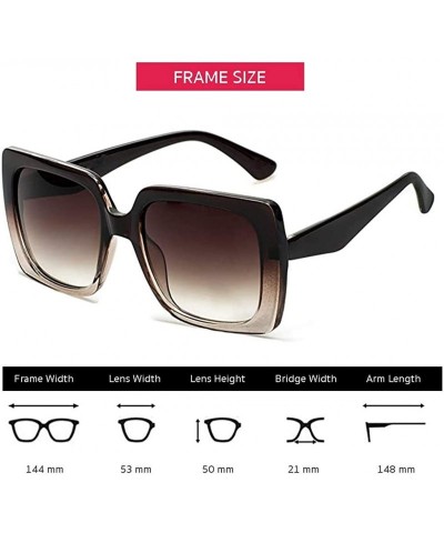 Oversized Classic Women Sunglasses (2 Pack) with Gradient UV400 Lenses for Driving & Outdoors - CM190C7Q4YT $19.50