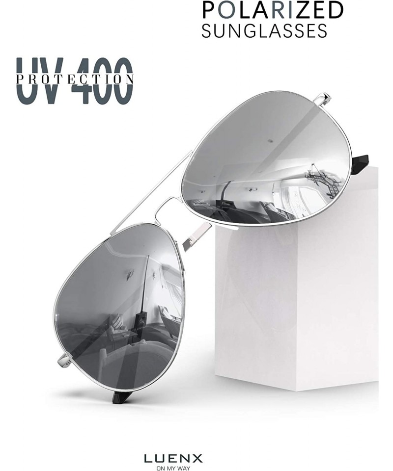 LUENX Aviator Sunglasses for Men Women Polarized - UV 400 Protection with  Accessories