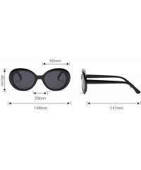 Oval Alien Eye Shape Fancy sunglass/ New Fashion - Black - CX18DI8L44E $14.70