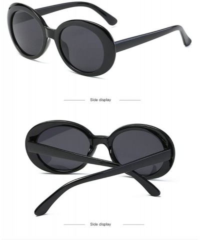 Oval Alien Eye Shape Fancy sunglass/ New Fashion - Black - CX18DI8L44E $14.70